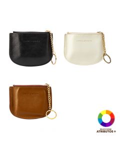 Monedero compacto con grabado