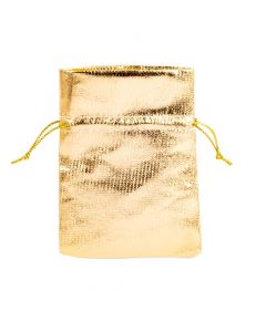 Bolsa tela lisa brillante ajustable 10x13cm 5pzas dorado