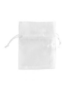 Bolsa tela lisa ajustable 10x13cm blanco