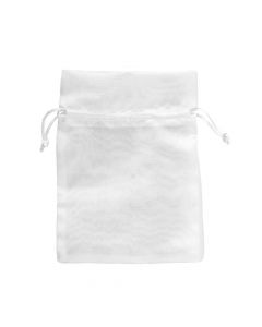 Bolsa tela lisa ajustable 13x18cm 5pzas blanco