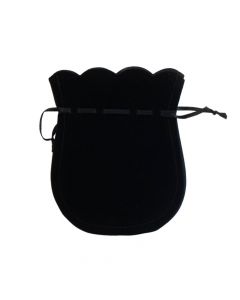Bolsa tela afelpada lisa ajustable 11x14cm 5pzas negro