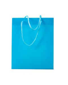 Bolsa plástica lisa 22x18x7.5cm celeste claro