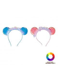 Diadema con lentejuelas multicolor