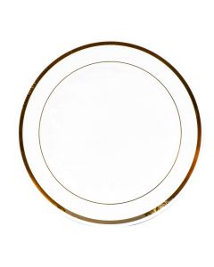 Plato acrílico redondo liso con borde 6und 7pulg