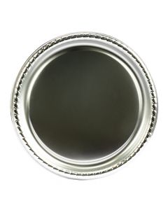 Plato plastico liso y relieve 16pulg plateado