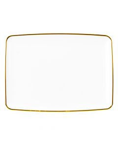 Plato acrílico rectangular liso con borde 2und 