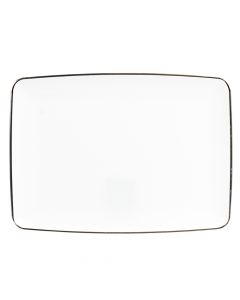 Plato acrílico rectangular liso con borde 2und