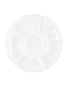 Bandeja plastica para snacks 6 compartimentos transparente