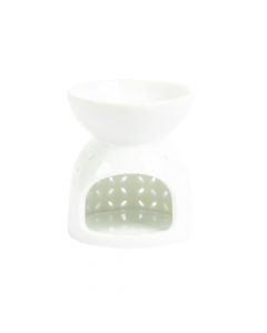 Quemador porcelana relieve 8x7cm blanco