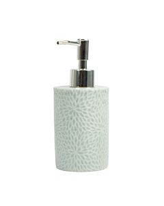 Dispensador jabón con textura flores 16.5x7cm gris