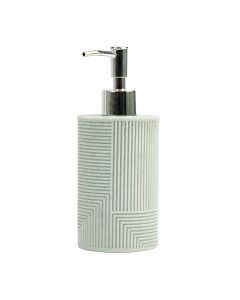 Dispensador jabón con relieve rayas 18x7cm gris