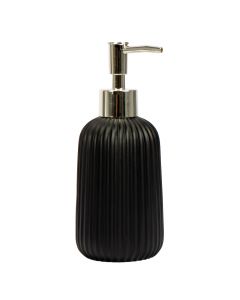 Dispensador jabón con relieve rayas 18x7cm negro