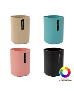 Portacepillo plástico rayas