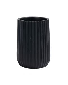 Porta cepillo dientes con relieve rayas 10.5x7x6.5cm negro