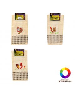 Toalla cocina bordado gallo