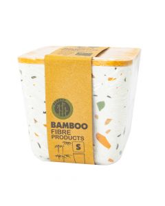 Tupper almacenamiento plástico con tapa bambú multicolor