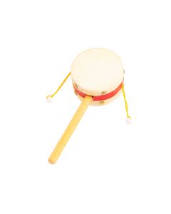 Tambor manual madera liso con detalle broches 20.5x4.5cm