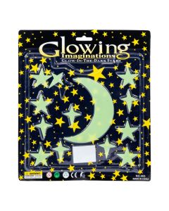 Figuras luna y estrellas fluorescentes