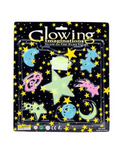 Figuras fluorescentes luna y planeta