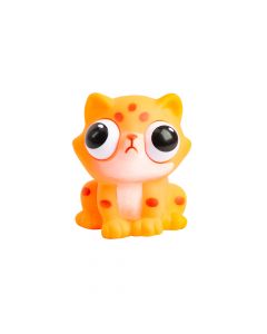 Gato plástico squeeze 8cm naranja y blanco