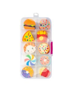 Borradores forma comida multicolor