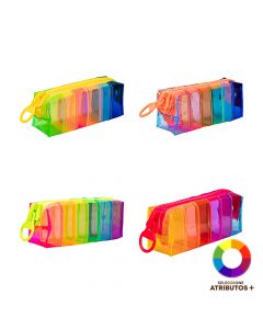 Cartuchera plástica multicolor práctica