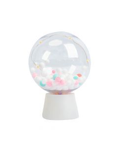 Lámpara plastica bola cristal 13cm transparente