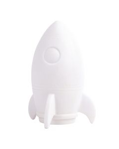 Lámpara plástica cohete 14cm blanco