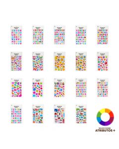 Stickers brillantes y decorativos.