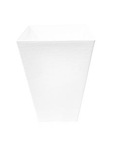 Maceta plástica con textura rayas 25x35cm blanco