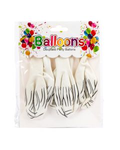 Globo latex 5pzas blanco y negro
