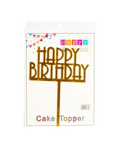 Topper happy birthday dorado
