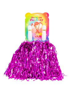 Pompom plástico liso tornasol 33-35cm fucsia