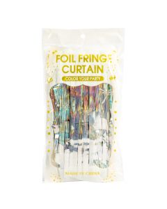 Cortina curling tornasol plateado