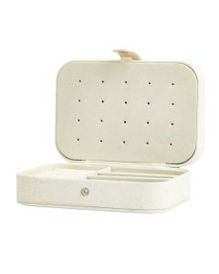 Joyero liso con escarcha y broche blanco