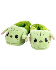 Pantufla afelpada figura yoda verde