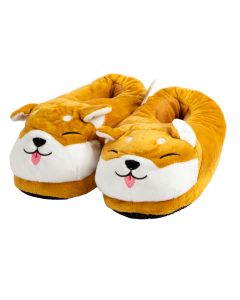 Pantufla afelpada figura perro 34-35 marrón