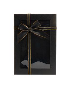 Caja cartón rectangular lisa con tapa grd negro