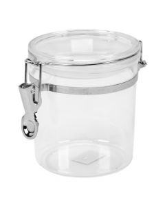 Tupper plástico transparente plateado