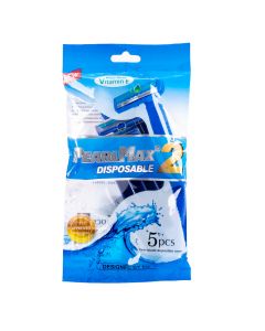Rasuradora lisa aloe vera vitamina E doble hoja 5und azul