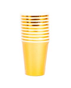 Vaso cartón 10und bronce