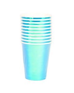 Vaso cartón liso 10und celeste tornasol