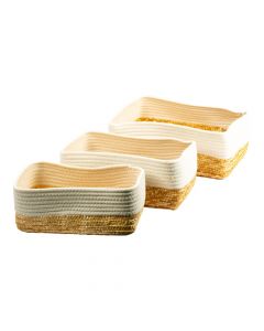 Organizador tela y fibra 3 piezas