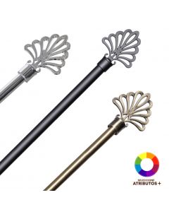 Cortinero metálico con detalle hoja