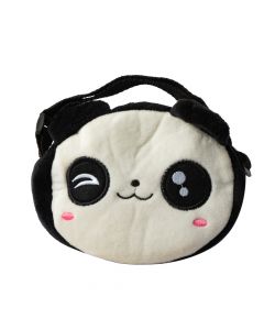 Bolso afelpado cara panda 13x11cm