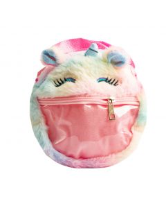 Bolso tela afelpado cara unicornio multicolor