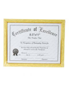 Marco certificado amarillo y dorado