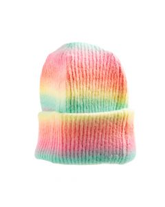 Gorro con relieve rayas+detalle doblez multicolor