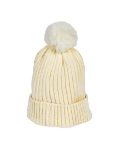 Gorro niña rayas pompom