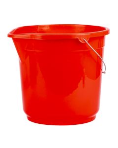 Balde liso con asa metálica rojo